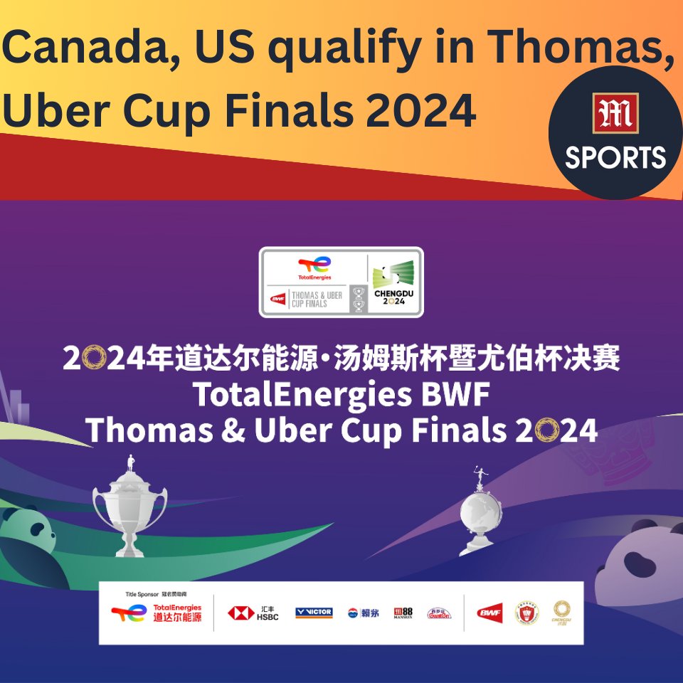 Which team will emerge victorious in Chengdu? 🏸

Canada and the United States were officially named as representatives for Pan Am for the #BWF #ThomasandUberCupFinals2024 #TUC2024. #TotalEnergiesBadminton #BWFThomasCup #BWFUberCup #BWFTUC2024 #TUC2024 #China2024 #Chengdu2024