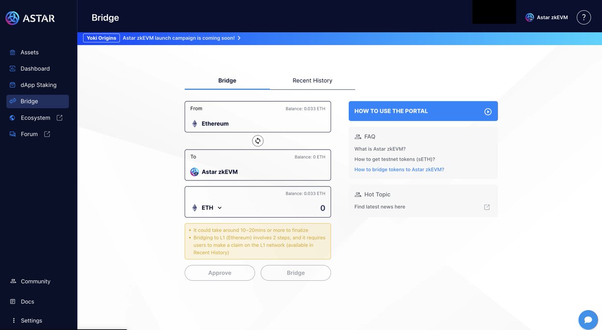 Ethereum <> Astar zkEVM bridge has been launched! We delivered ☑️
portal.astar.network/astar-zkevm/br…