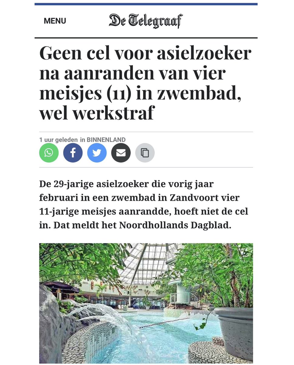 Een asielzoeker die vier meisjes van 11 jaar heeft aangerand hoeft niet de cel in. Dat is toch totaal onaanvaardbaar. Tien jaar op water en brood zou een gepaste straf zijn en dan ben ik nog mild.