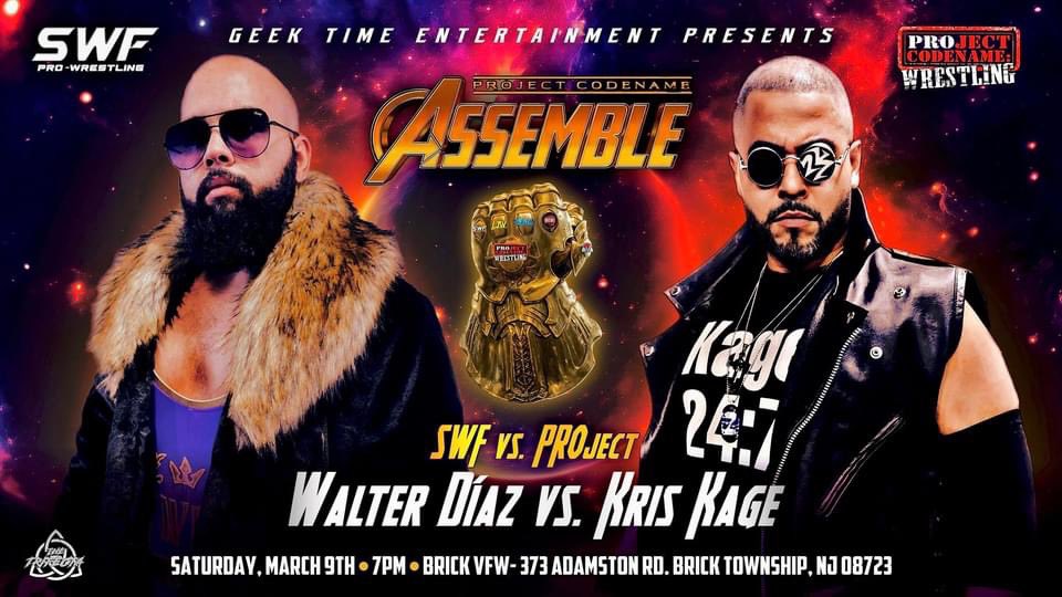 A special @SWFLive vs. @PROject_CW Challenge with @Big_Daddy_Rock vs. @ABSOLUTEKAGE THIS SATURDAY in Brick, NJ!!! Get tickets: tinyurl.com/PROjectcodenam…