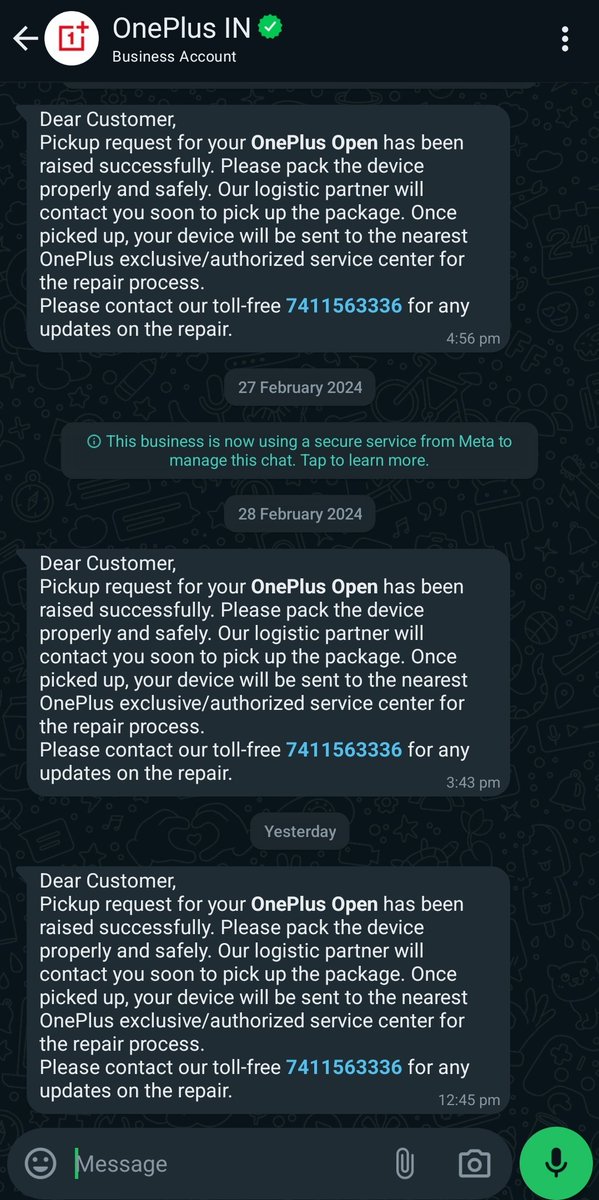 sonyjoy's tweet photo. @OnePlus_IN @GenshinImpact Pathetic after sales service. Can't even get a phone picked up for warranty claim after so many tries over weeks. https://t.co/e8bRBZ5uCA
