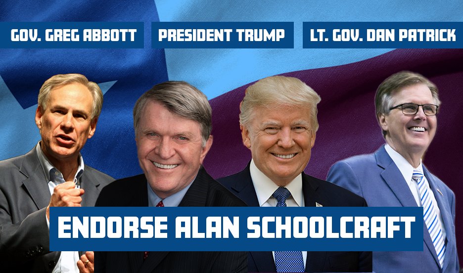 Congratulations, Alan Schoolcraft, for making it to the runoff!

HD 44 has a clear choice in front of them, Schoolcraft is a true #schoolchoice champion and will fight for parental empowerment for all Texas families.

Let’s take this to the finish line in. You have our full