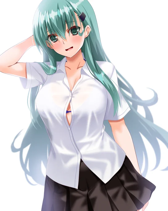 久しぶりに艦これ鈴谷。どうする?なにする?ムムッ、鈴谷、お前・・・下に!水着着てるな!!!#艦これ 