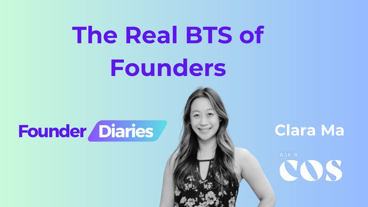 If you want a real and raw story about building a bootstrapped business, check out the next issue of Founder Diaries out now - read more about how @tinydancercxm built Ask a Chief of Staff: founderdiaries.substack.com/p/clara-ma-ask… cc: @michellebkwok