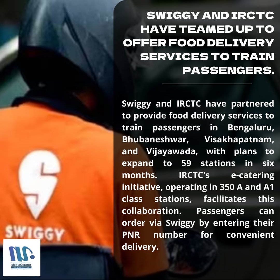Train journeys just got tastier! 🚆🍽️ Excited to announce our partnership with IRCTC to deliver delicious meals onboard. #SwiggyOnRails #IRCTC #FoodDelivery #TrainJourney #TastyTravel #FoodOnTheGo #ConvenientDining #TrainFood #DeliciousDeliveries #RailwayCuisine #HungryTraveler