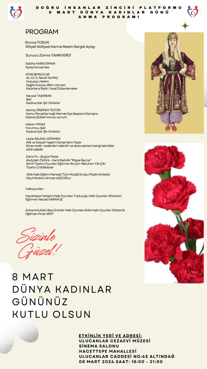 8 Mart Dünya Emekçi Kadınlar Günü etkinliğinde kadınlar kadınları anlatacak.

#nevalyılmaz
#suzanrojinhofstede  #malpraktis #sağlıkhukuku #arabulucu #hukukçuhekim #gayrimenkulhukuku #idarehukuku #yapayzekahukuk 
#yapayzeka #ai #icrahukuku #tüketicihukuku