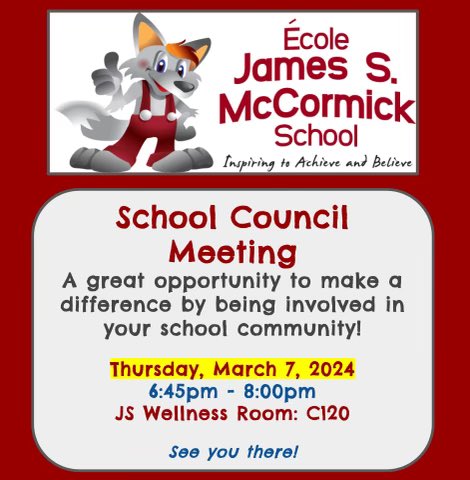 Please join us this Thursday night in the Wellness Room as we chat about what is happening in and around our school!