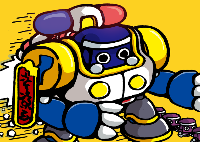 「がんばれゴエモンのイラスト描く。黒衣たちの乗ってる新型からくりウォーカー。 」|氷厘亭氷泉のイラスト