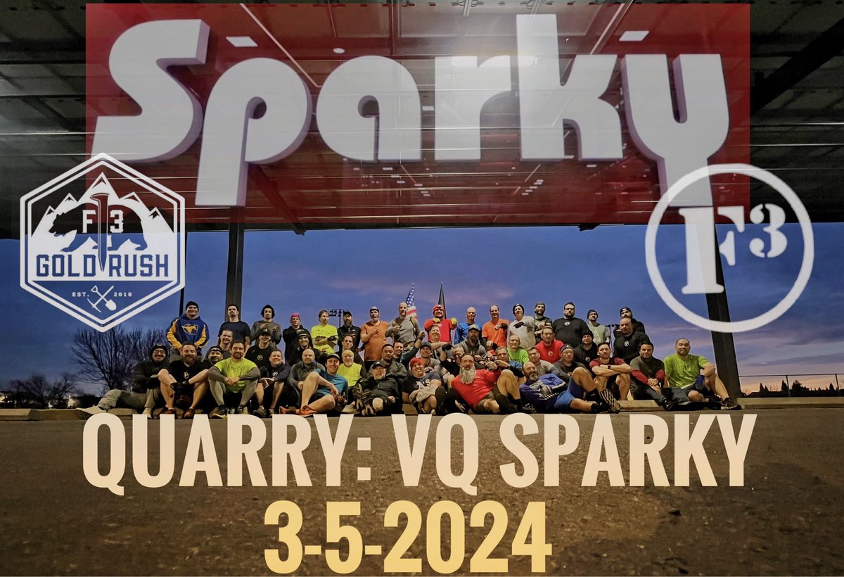 Sparks were flying today as Sparky had 48 pax attending his VQ. This Pax joined F3 on January 2nd and hasn’t missed a beat. Already over 50 post for the year with a goal of 300 by the end of the year. Keep it going brother