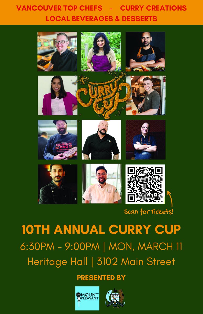 Ok, it is happening...Main Street's own Michelin Star awarding Chef Andrea Carlson of @BurdockAndCo is confirmed for the Curry Cup...she is a past winner, and coming back to claim the Cup on the 10th Anniversary. If you are looking for here picture...it is behind the QR code!