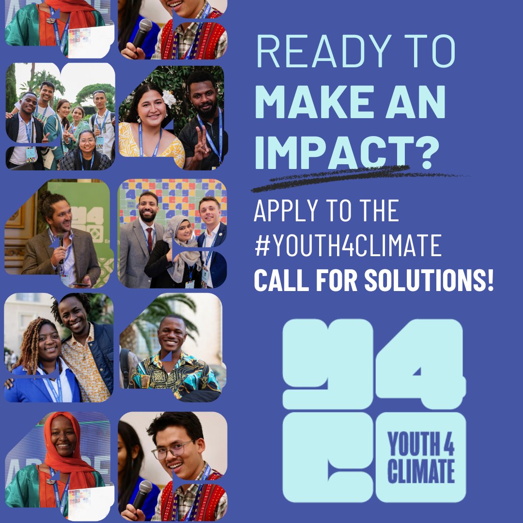 💡 Your idea could make an impact! #Youth4Climate's Call for Solutions is here, empowering young minds to make a difference. If you're passionate about #ClimateAction, apply now for a chance to receive funding, training, mentorship and more. ➡️ bit.ly/432uYg3