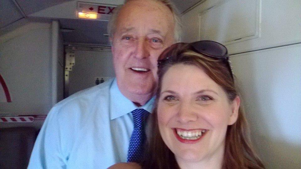 Last week #BrianMulroney passed away. As the 18th PM of Canada, his contributions to our country will never be forgotten. In 2013, during one of my frequent work trips between Toronto &amp; Ottawa, I had a fun flight convincing him to take a selfie! #RIP