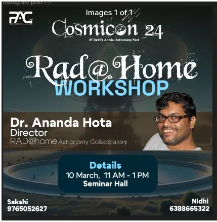 Registration Open for RAD@home (radio astronomy) Workshop at IIT-Delhi, this  Sunday morning (10th March 11am-1pm). <a href="/hotaananda/">Ananda Hota</a>   ... unstop.com/workshops-webi…