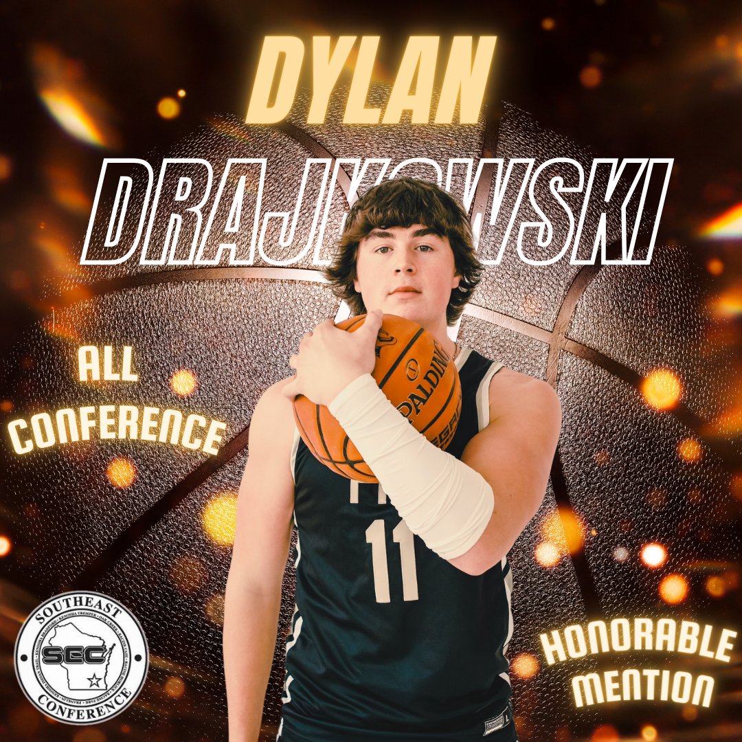Franklin Basketball (@saberhoops) on Twitter photo Congratulations to <a href="/dylan_draj11/">Dylan Drajkowski</a> being named to <a href="/SEC_WI/">Wisconsin SEC</a> All Conference Team: Honorable Mention
Dylan helped Sabers to a 3rd place finish averaging 9.5ppg, 4 rebs, and 38% 3FG% Congratulations to <a href="/dylan_draj11/">Dylan Drajkowski</a> being named to <a href="/SEC_WI/">Wisconsin SEC</a> All Conference Team: Honorable Mention
Dylan helped Sabers to a 3rd place finish averaging 9.5ppg, 4 rebs, and 38% 3FG%