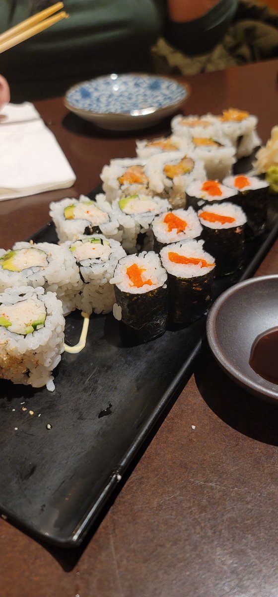 last weekend's sushi from L to R: california roll, spicy tuna roll and sockeye maki #vancouvereats
