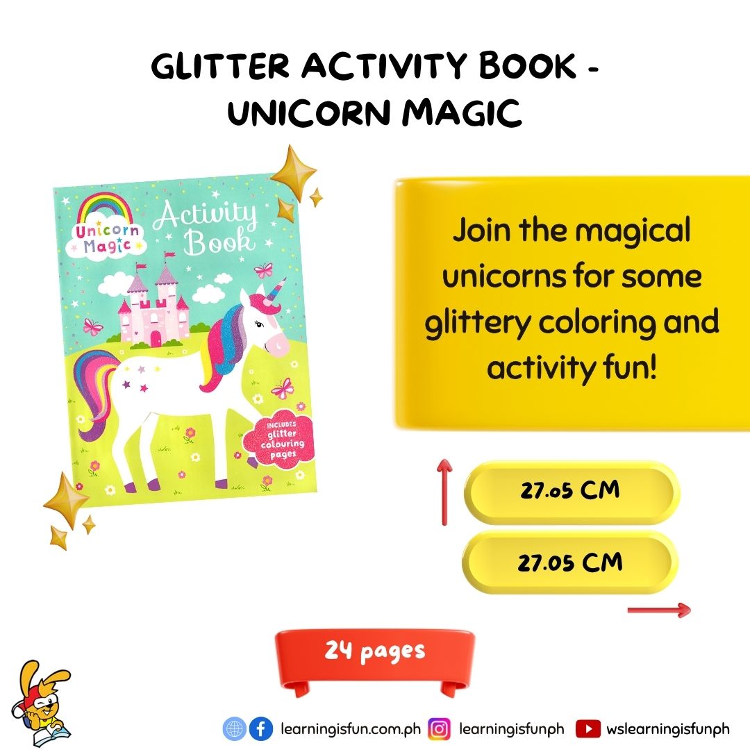 Learningisfunrs's tweet image. Bursting with delightful coloring pages and fun-filled activities, it's perfect for every unicorn lover. Don't miss out on the enchantment—grab your copy of "UNICORN MAGIC" now for only Php 229.75 (Retail Price)
Explore our website:
dvorsd.learningisfun.com.ph
online.fliphtml5.com/slrbo/mfbv/