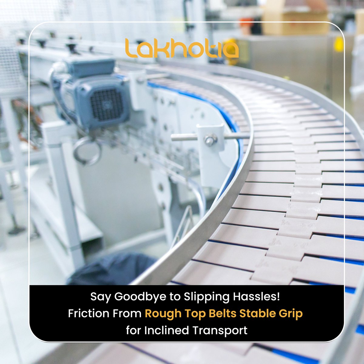 Lakhotiaindia's tweet image. Discover the unique world of rough top belts! Read more: lakhotiaindia.in Reach Us: +919025194360 #RoughTopBelts #ConveyorBelts #FrictionSurface #MaterialHandling  #IndustrialBelting #AntiSlipBelt #TextureDesign #ConveyorSystem #InclinedConveying #MaterialSafety