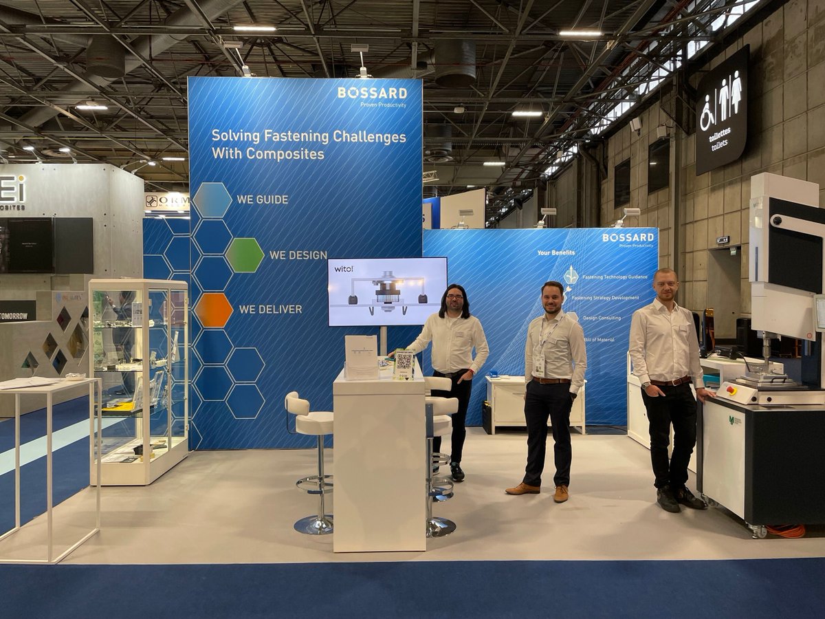 BossardGroup's tweet photo. Let’s talk about #fastening solutions for composite and lightweight materials🔩💡 Meet us at the #JECWorld! 📍 Hall 5, Booth Q80 https://t.co/XOvd2FrjQR