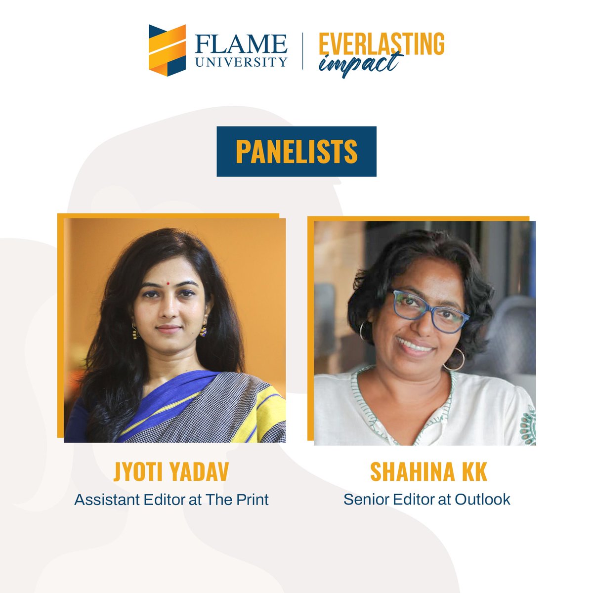 Join FLAME University Women's Cell for a thought-provoking panel discussion on women’s issues with award-winning journalists Shahina KK and Jyoti Yadav. Delve into important topics such as gender, violence, and justice, and hear from these renowned voices in journalism. Don’t…