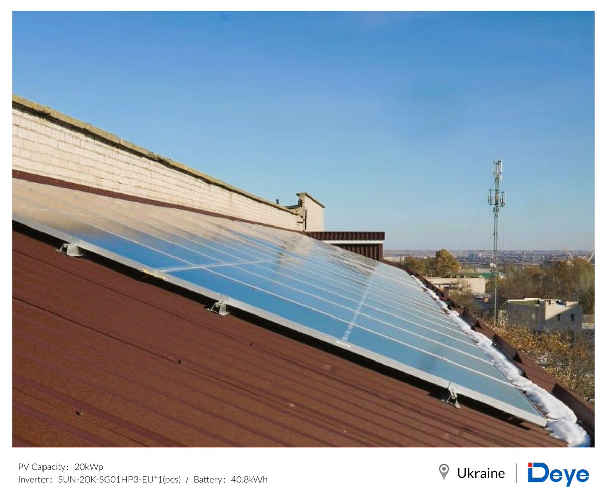 📍This project is in Mykolaiv, Ukraine. #Deye partnered with Menlo Electric and NGO Ecoclub, to donate the 20kW HV hybrid inverter, 40.8kWh battery packs, and accompanying monitoring devices to a children’s hospital, which aims to enhance local energy independence. 🧑👧🏥