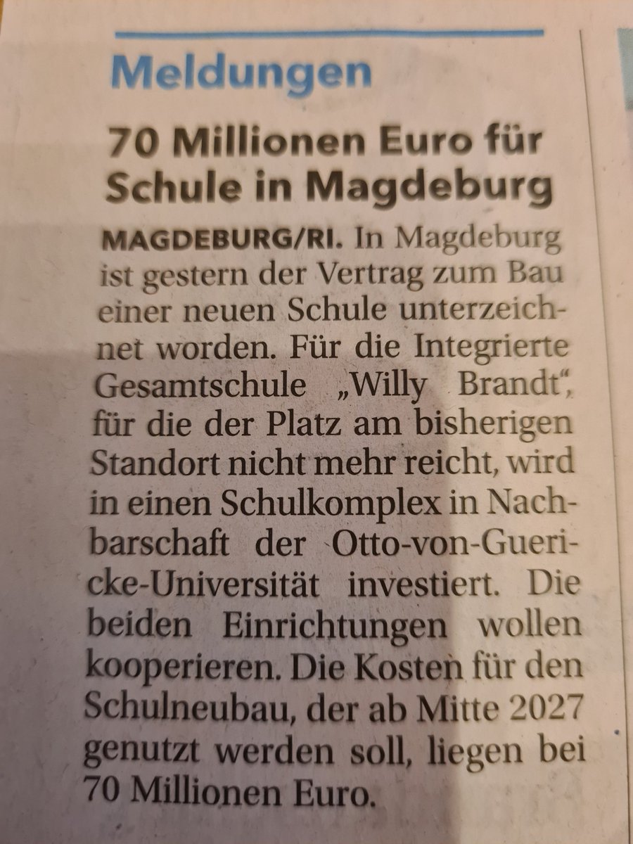 Schulbaukosten? Sind nicht Bestandteil der regulären Finanzhilfe für freie Schulen. Dort muss doch der 16,5 prozentige Sachkostenanteil vollkommen ausreichen!!! 
Quelle Artikel: <a href="/Volksstimme/">Volksstimme</a> vom 06.03.24