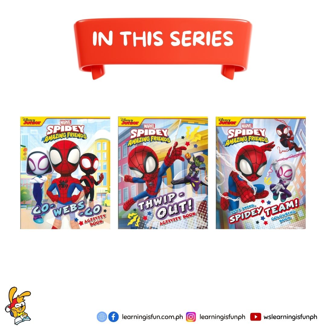 Learningisfunrs's tweet image. Swing into Action with Disney Junior Marvel Spidey - Webbed Wonders Coloring Book! Let your creativity soar with 16 pages of thrilling adventures starring everyone's favorite neighborhood hero, Spider-Man!
Get ready to web-out and embark on an epic coloring for only Php 99.00.
