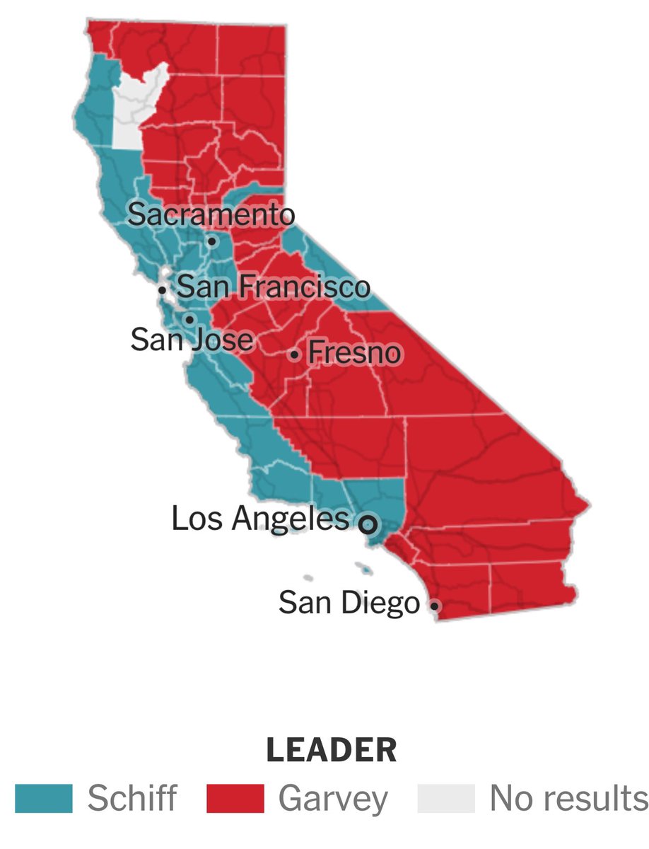 The #2024 #GeneralElection starts now.  Yes to #DonaldTrump, #SteveGarvey and #NathanHochman. 

No to #JoeBiden, #AdamSchiff and #Soros puppet #GeorgeGascon

CA is not a lost cause. Look at the map. Most of the state is normal. 

Let's do this.