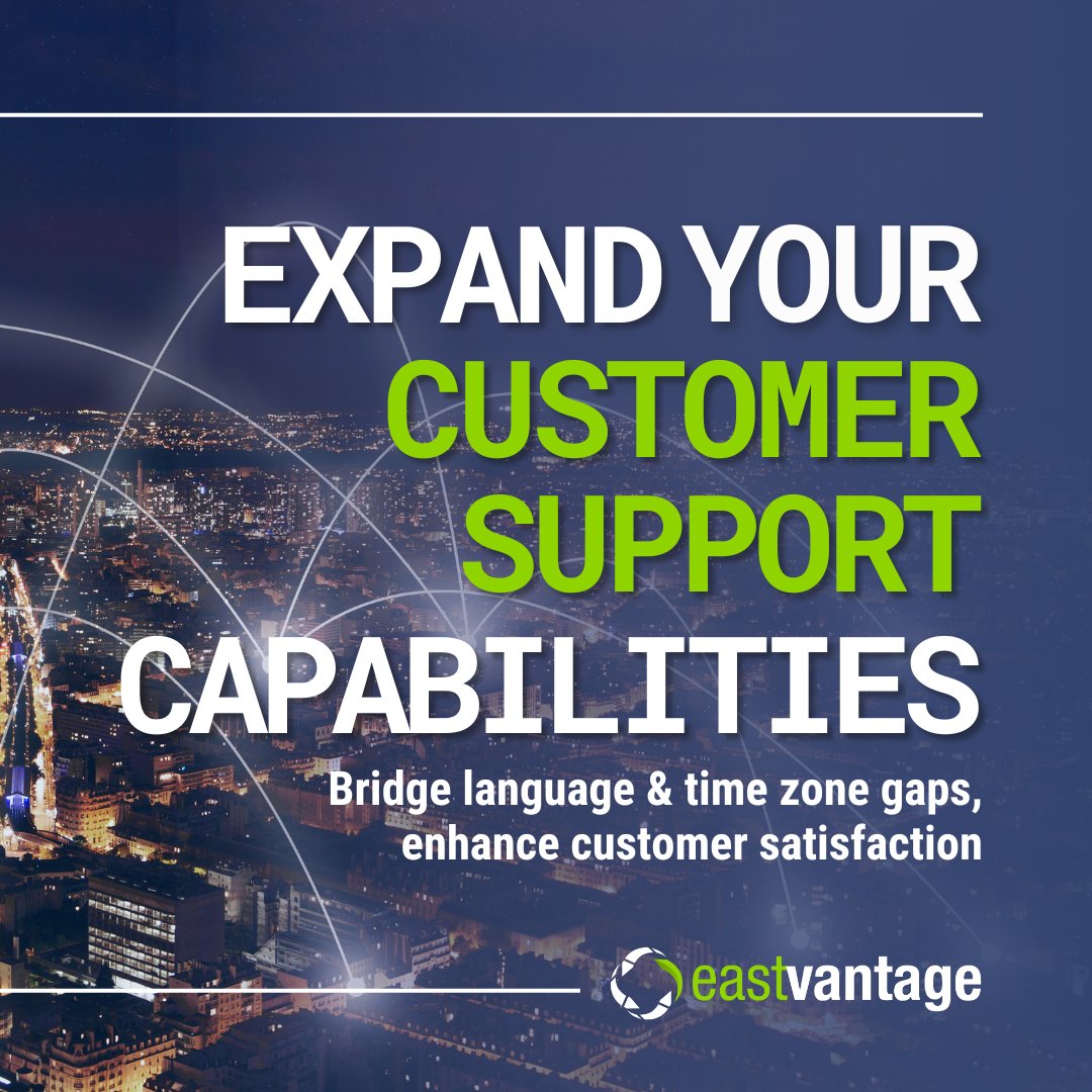 eastvantage's tweet photo. Struggling to maintain stellar customer support as your business expands into new territories? Learn how our European client was able to seamlessly expand to the APAC region with the help of our #CustomerService team. https://t.co/sEr2lqImvl​

#ManagedServices #outsourcing https://t.co/ishiB0BoFQ