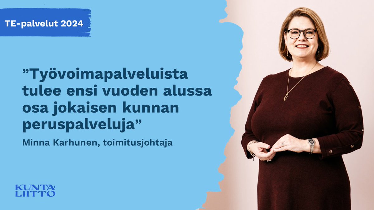 Kuntaliitto's tweet photo. TE-palvelut siirtyvät kunnille ensi vuoden alussa. Kunnat saavat vahvistuvien peruspalvelujen myötä lisää työkaluja elinvoiman edistämiseen ja palvelut tulevat lähemmäs kuntalaisia. #kunnat #TEuudistus @MinnaKarhunen 

Tiedotteemme➡️https://t.co/BHtkbx313O https://t.co/fqIHZOSJLK