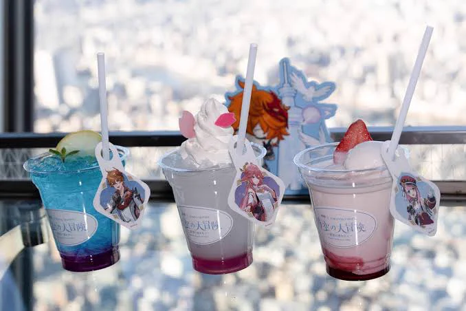 こんなに綺麗な景色見ながらコラボドリンク飲めるの最高すぎるな既に行った人羨ましい 
