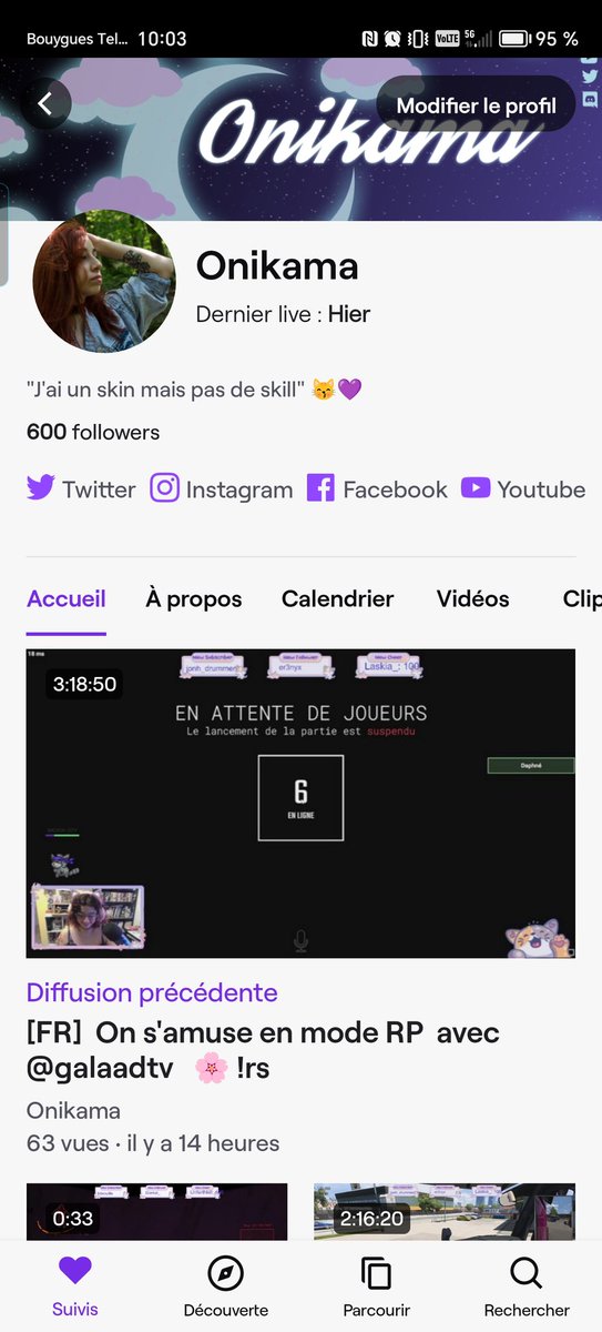 Un grand merci à vous pour les 600 follows ! Hier, c'était une grosse journée de stream et vous m'avez soutenue ! Je vous adore ! 😘💜💜

#streamfr #twitchfr

twitch.com/onikama