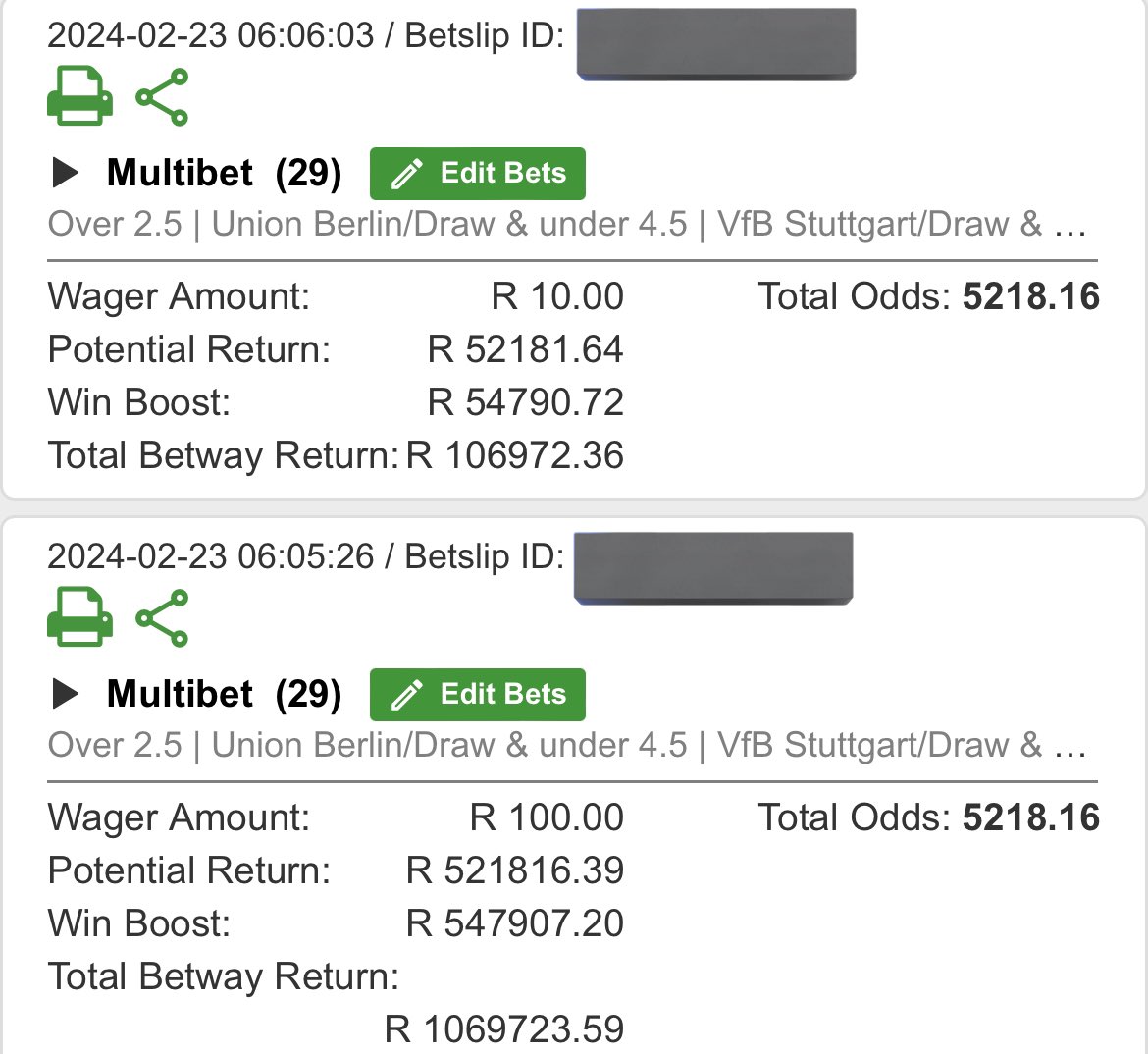 Betting_gurru's tweet image. The 5218 slip is finally done

70 RETWEETS AND I WILL SHARE THIS SLIP 

Else I will only share it with my VIP Group. It’s ONLY R100 ONCEOFF to join my VIP Group. DM me if you wanna join my VIP Group.