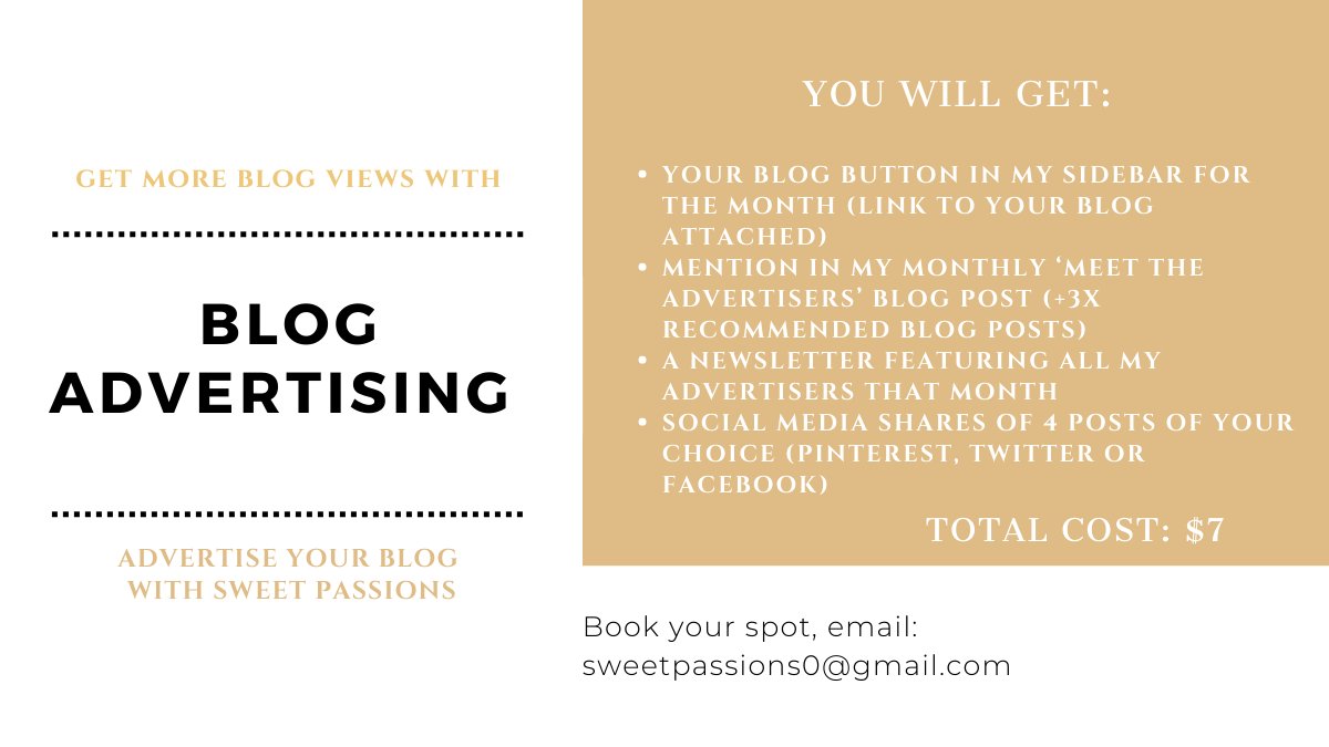 Elevate your business/blog with exclusive Blog Advertising opportunities! 👩🏼‍💻   

Boost your traffic & revenue for the entire month of March.       

sweetpassions.net/p/advertising-…

#BlogAdvertising #blogdreamRT @BloggersHut
@_TeamBlogger @CanBloggersRT @TRJForBloggers
#bloggerswanted