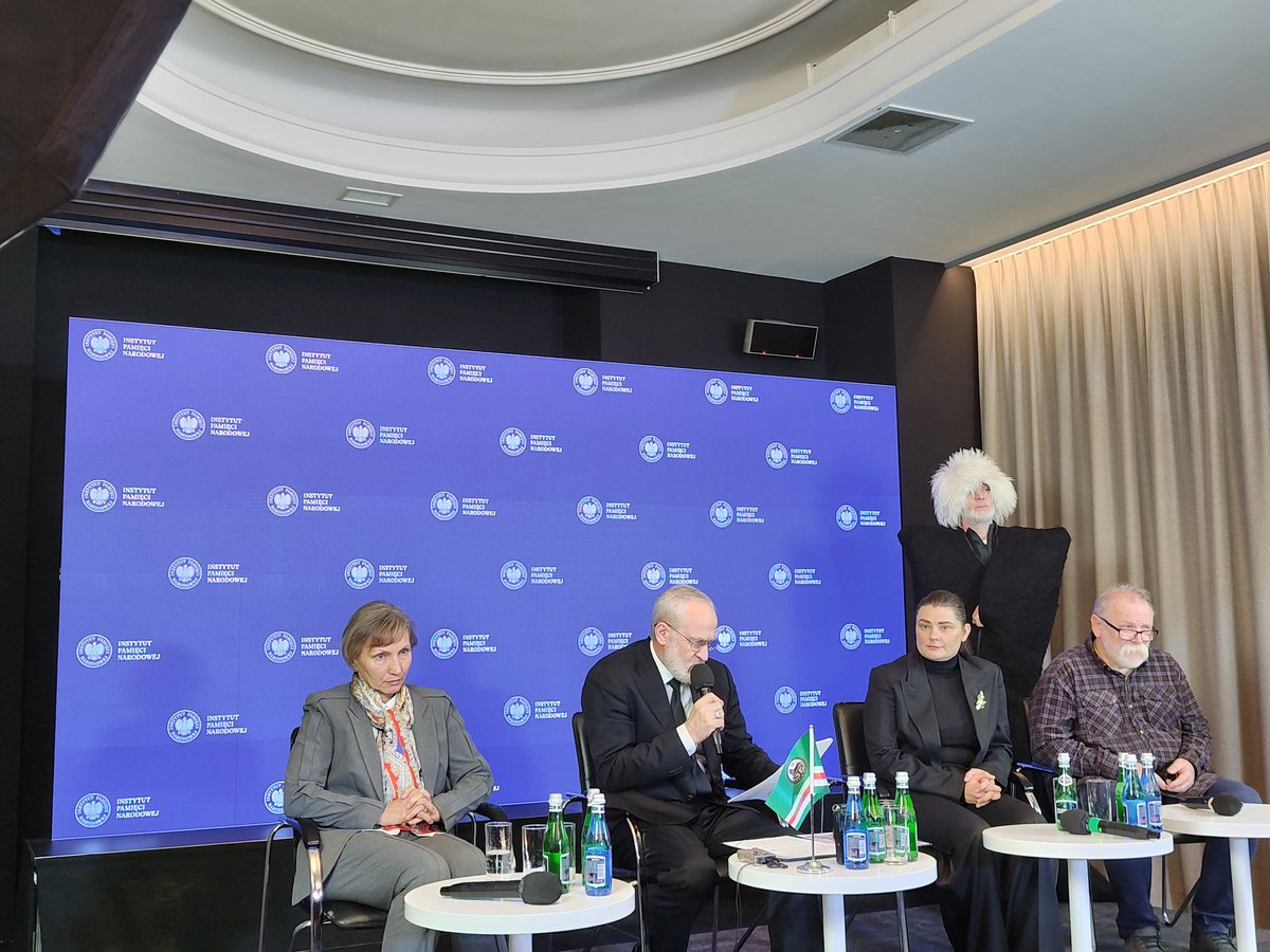 WaYNaKH's tweet photo. A commemorative event for the deportation of entire #Chechen-#Ingush nation on #February23, #1944 by the #Soviet authorities has just started in the capital of #Poland, #Warsaw with participation of the Prime Minister of the Chechen Republic of #Ichkeria, Mr Akhmed #Zakayev. https://t.co/PCJhJVddOi