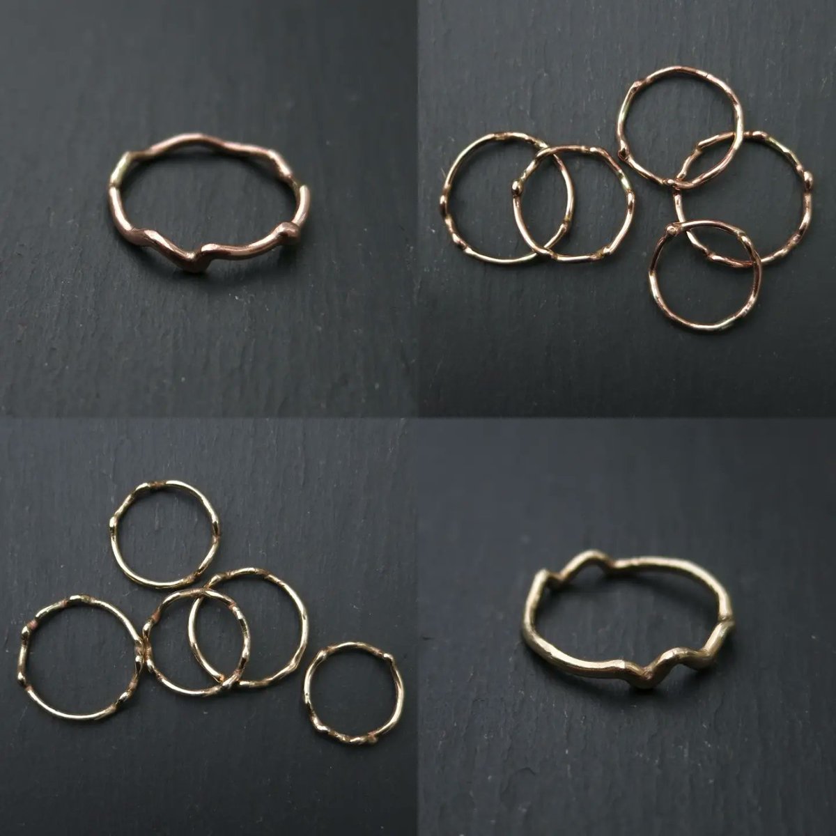 9ct yellow gold and 9ct rose gold Woodland Rings - now available on my website💛 
#9ct #9ctgold #rosegold #yellowgold #gold #goldrings #handmadegoldrings #handmaderings
#uniquerings #twistedwillow #wigglyrings #unique #woodlandrings #lymeregis #Dorset #dorsetmaker #ilovenature
