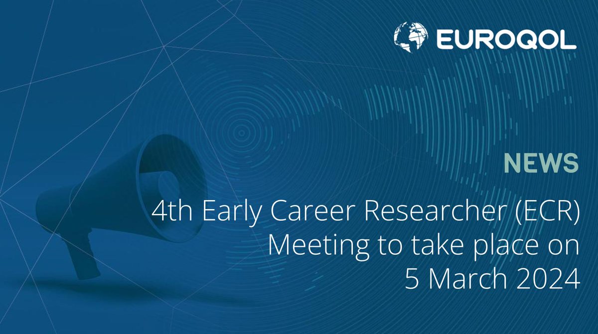 Our ECR Meeting 2024 is coming up! 👀⏳

This meeting adjacent to the 8th EuroQol Academy in Copenhagen, Denmark provides structured opportunities for involvement, research and networking for ECRs interested in EuroQol-related research.

We look forward to seeing the ECRs soon!