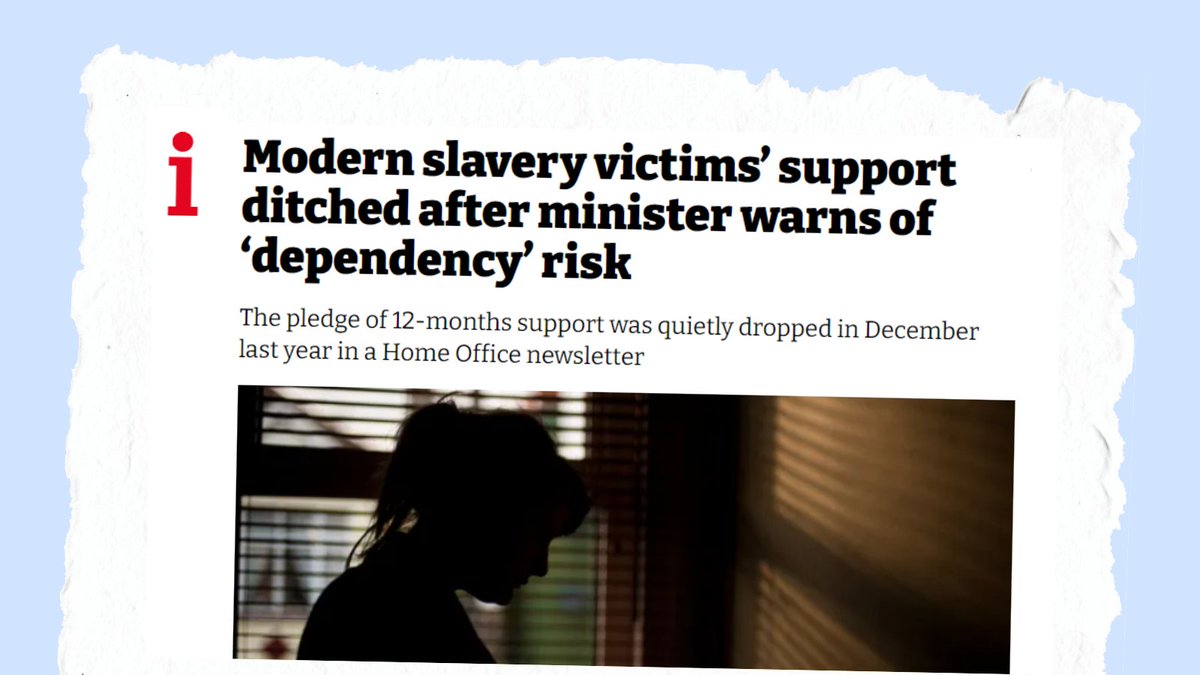 We told @connie_dimsdale that the letter sent by @Laura__Farris is let down for slavery survivors 'who have already been utterly failed'. It is vital that the Government keeps its promise to ensure survivors can access help for a minimum of 12 months.