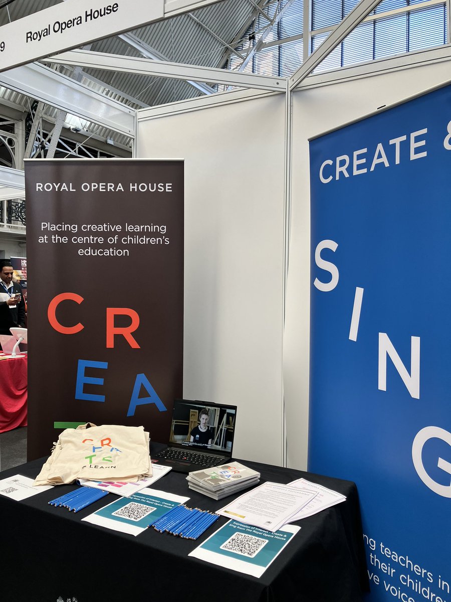 We are delighted to be here for day 2! @MusicEdExpo all set up and chatting away to lovely folk about @ROHSchools #createandsing and #createday If you’re here too come and say hello at stand B79 by the performance stage ❤️