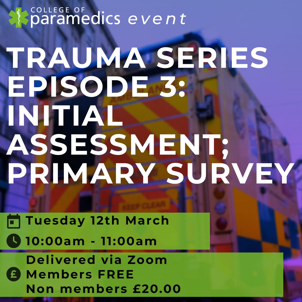 Trauma webinar series - Episode 3 drops February 12th! 🙌 Join us for invaluable insights that will sharpen your trauma evaluation skills. Book here 👉 bit.ly/42XcBcn #ParamedicsUK #TraumaSeries