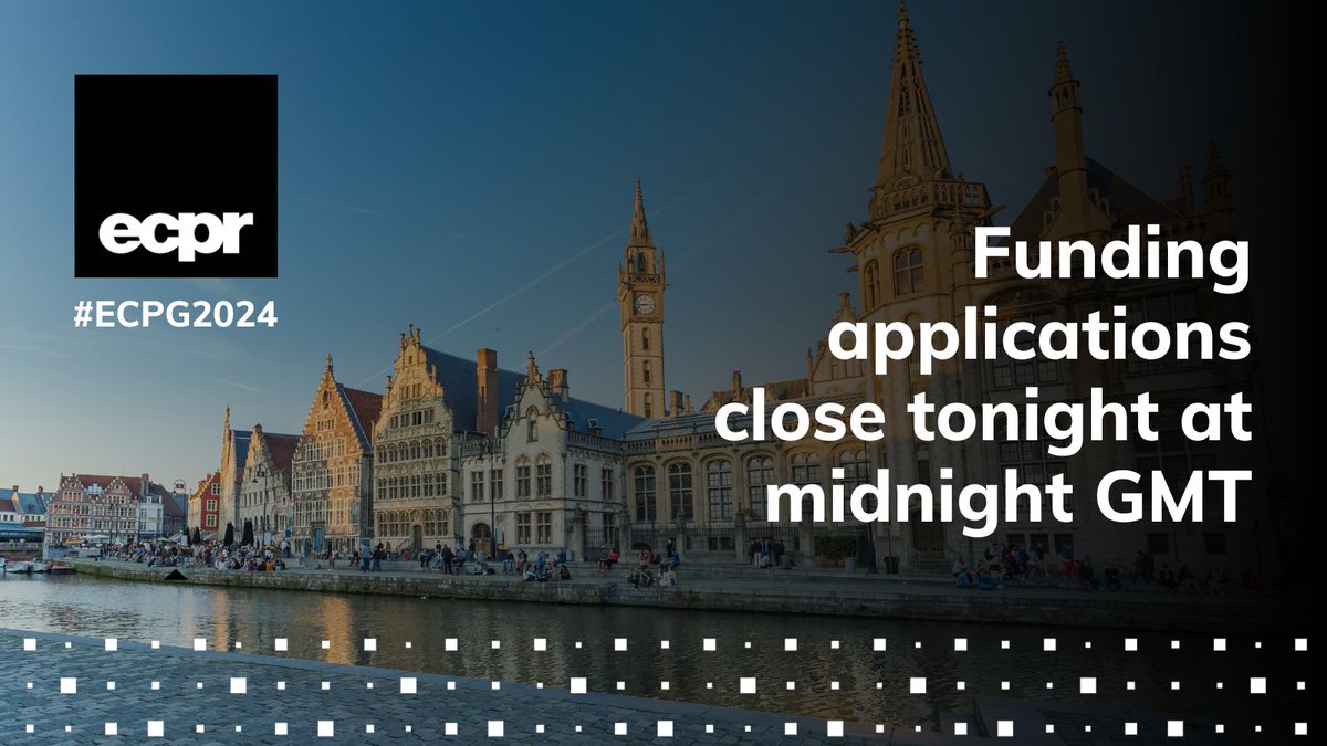 ❗ Applications for fee waivers & travel grants 💸 for @ECPR_Gender's conference on #Politics and #Gender closes at midnight GMT 𝘁𝗼𝗻𝗶𝗴𝗵𝘁 👇 apply now ecpr.eu/Funding/Funding ⭐ Good news ⭐ Registrations to attend #ECPG2024 open on Monday 4 March!