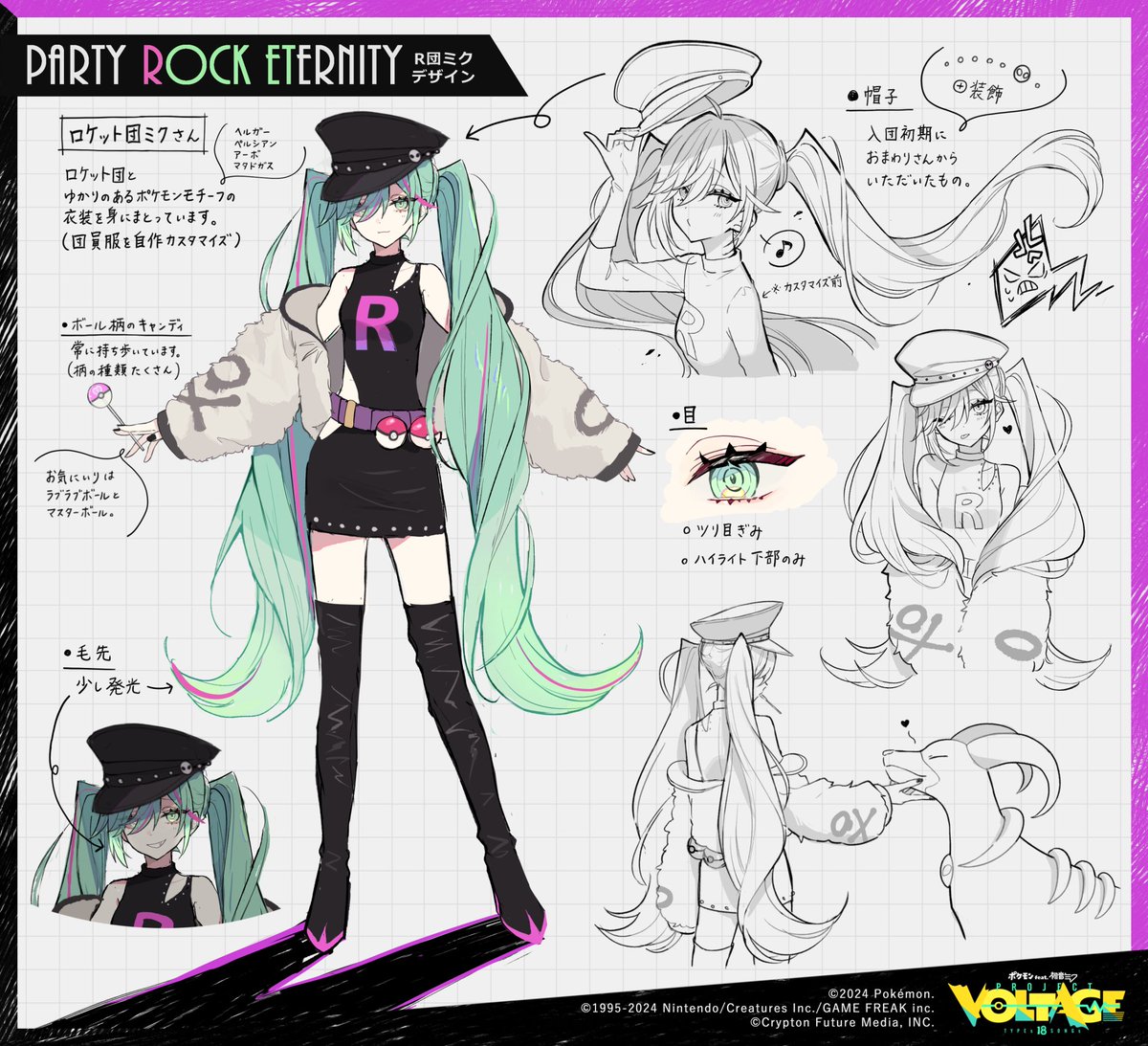 ポケミク ロケット団ミク コスプレ衣装Sサイズ ポケミク 楽曲衣装 ロケット団ミク 初音ミク コスプレ衣装