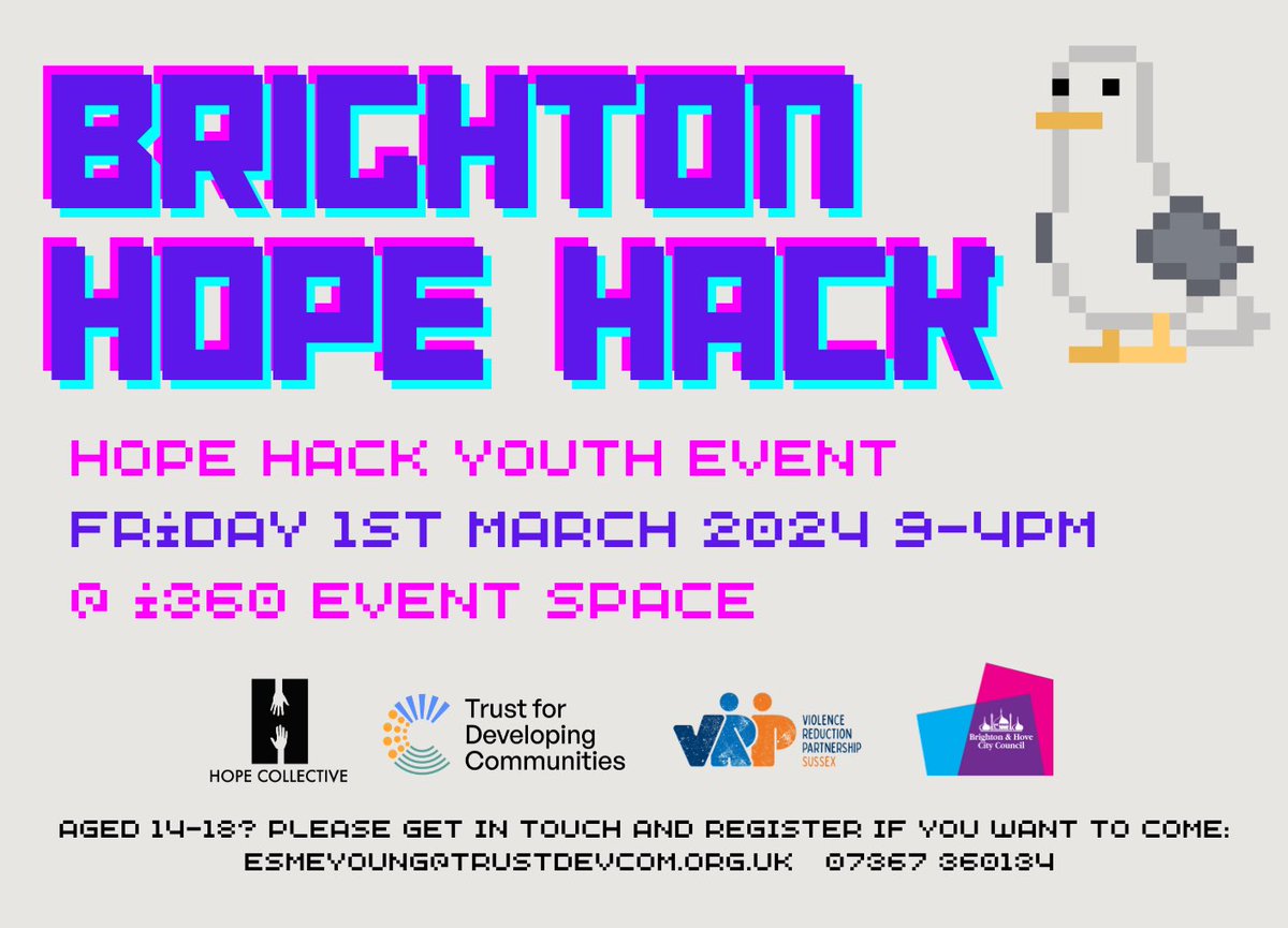 All roads lead to Brighton @SussexPCC @TrustDevCom Friday March 1st @NCSTrust @riofoundation @volunteering_uk @UKYouth @Oasis_UK Big shout our guy @youthworkable ⭐️ #BrightonHopeHack