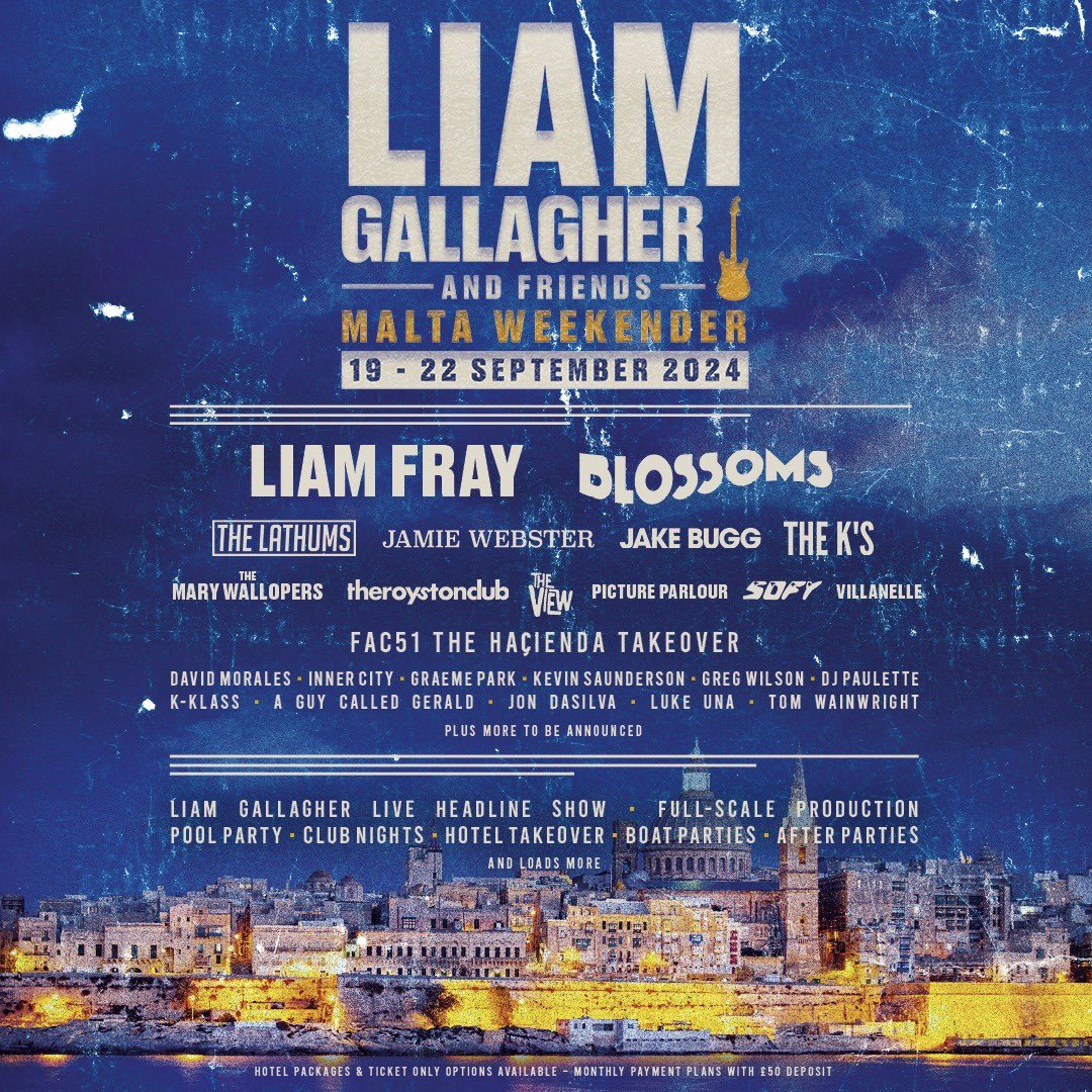 We’re excited to announce we’re joining the lineup for Liam Gallagher’s Malta Weekender this September ✈️✈️. Tickets on sale next Friday. Sign up now for presale access and we’ll see ye there xoxo lgmaltaweekender.co.uk