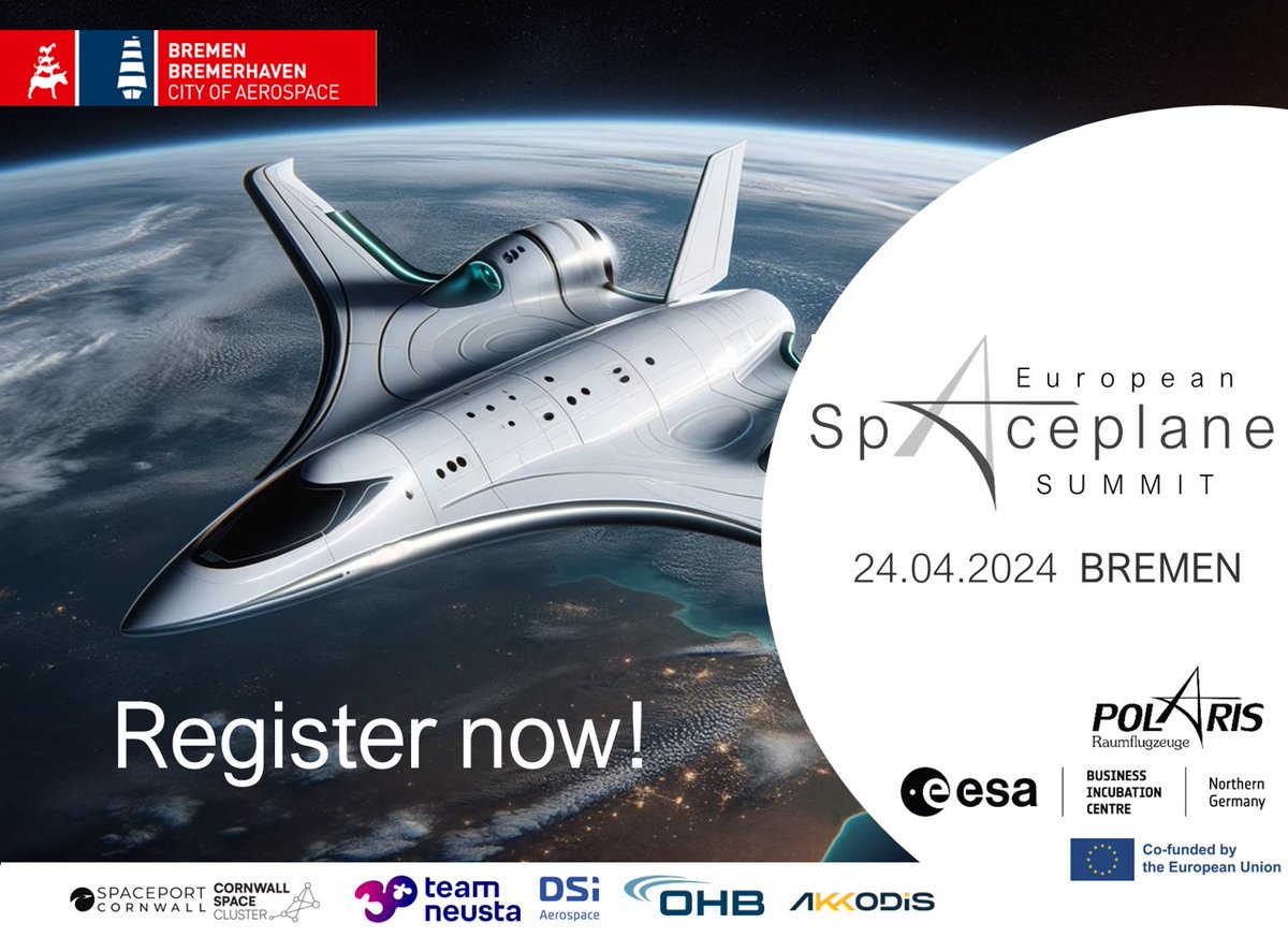 Excited to be sponsoring #ESS European Spaceplane Summit, hosted by Polaris Spaceplanes, Bremen, April 24th. Join top industry leaders, policymakers, and experts for a chance to shape the future of space travel. Mark your calendars👇 eventbrite.pulse.ly/hro9zzygdq #SpaceplaneSummit