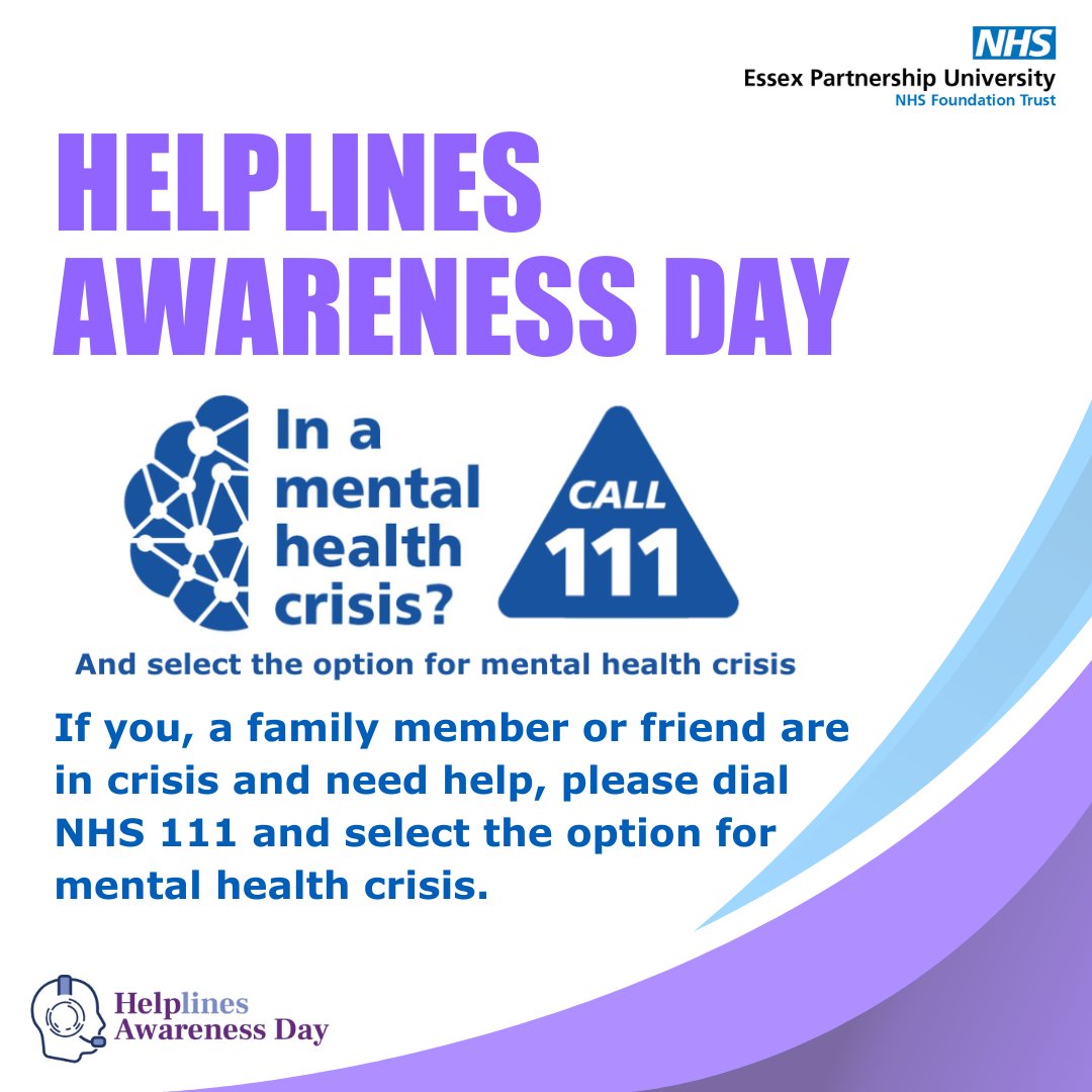 Today, on Helplines Awareness Day, we're reminding everyone about our dedicated phone line for people experiencing mental health crisis, and our contact centre, which provides 24/7 support: ow.ly/eLVP50QH2w9