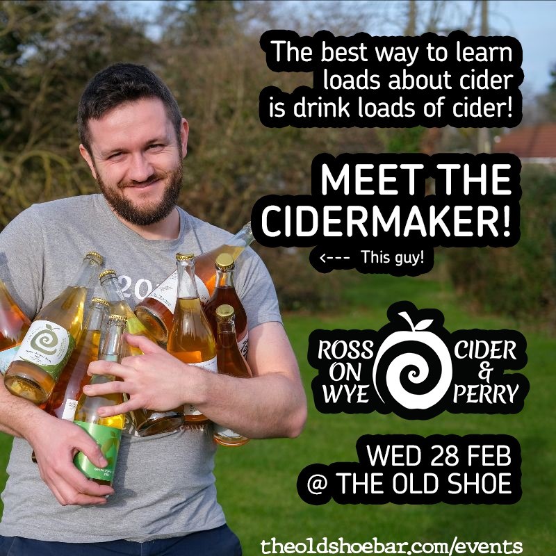 OrchardSquare's tweet image. Meet the #Cidermaker at #TheOldeShoe! Wed 28th Feb, Albert Johnson of #RossCider is hosting an event talking through the flavors of fruits &amp;amp; how they taste alone &amp;amp; in blends. A true culinary education!👌

Get your tickets👉bit.ly/48nLich 

#orchardsquare #sheffield