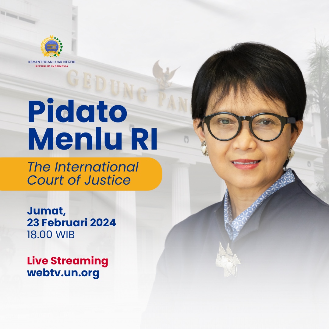 #SahabatKemlu, #MenluRetno akan sampaikan pidato hearing Advisory Opinion di International Court of Justice/ICJ mengenai Palestina 🇵🇸 pukul 18.10 WIB.

Simak selengkapnya pada tautan webtv.un.org/en/asset/k14/k… berikut ya.