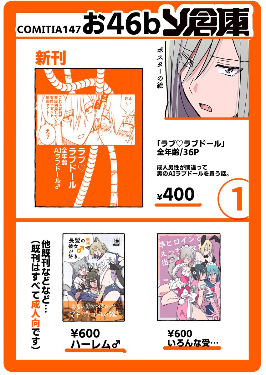表記ミスがありあげ直しすいません;;コミティアのお品書きです!シールいっぱいありますよろしくお願いします! #COMITIA147   #COMITIAお品書き 
