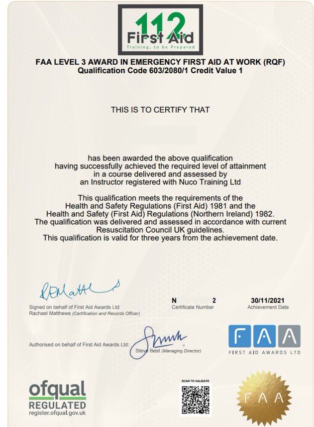 112firstaid's tweet photo. Emergency First Aid at Work
Accredited H&amp;S course
Monday (Mar 4)
Haverfordwest
Places have become available. 
DM for further information https://t.co/CVcNNr7pUd