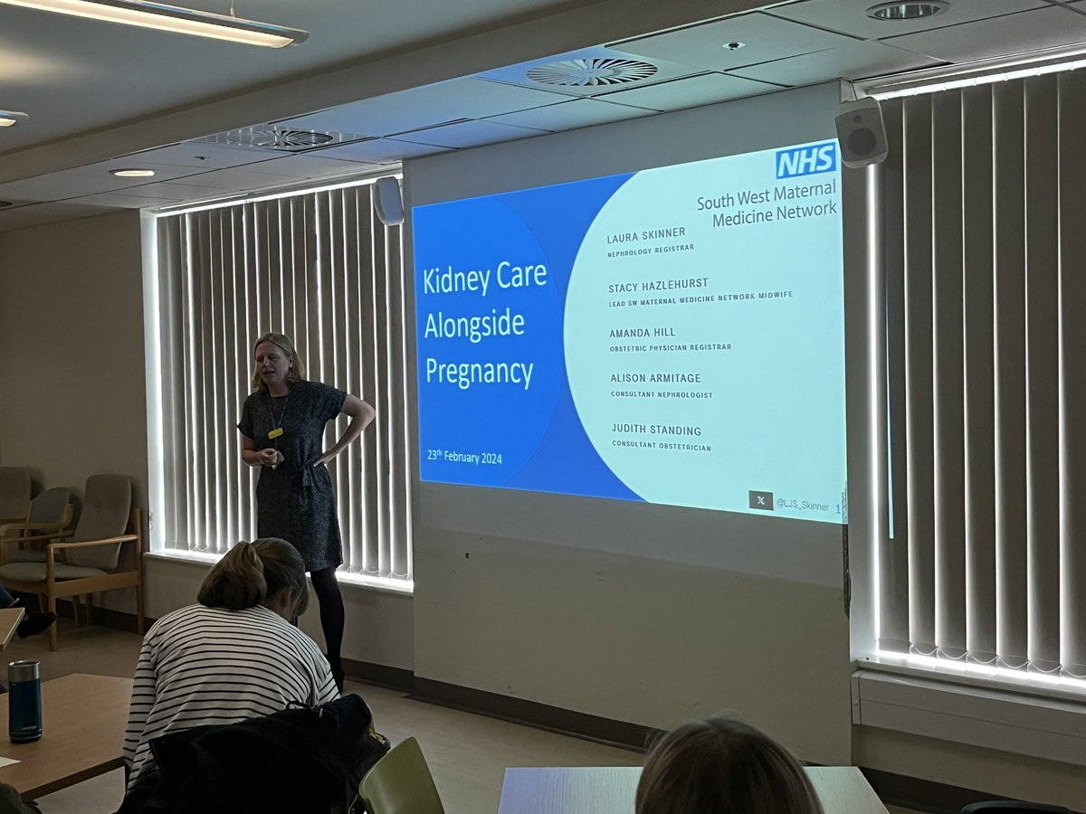 South West Maternal Medicine renal study day - round 2 @LJS_Skinner explaining why anyone with a proteinuria noted at booking should prompt u&es and a protein:creatine ratio sent (in the absence of UTI)- this may be the only sign of undiagnosed CKD @MaternalNbt